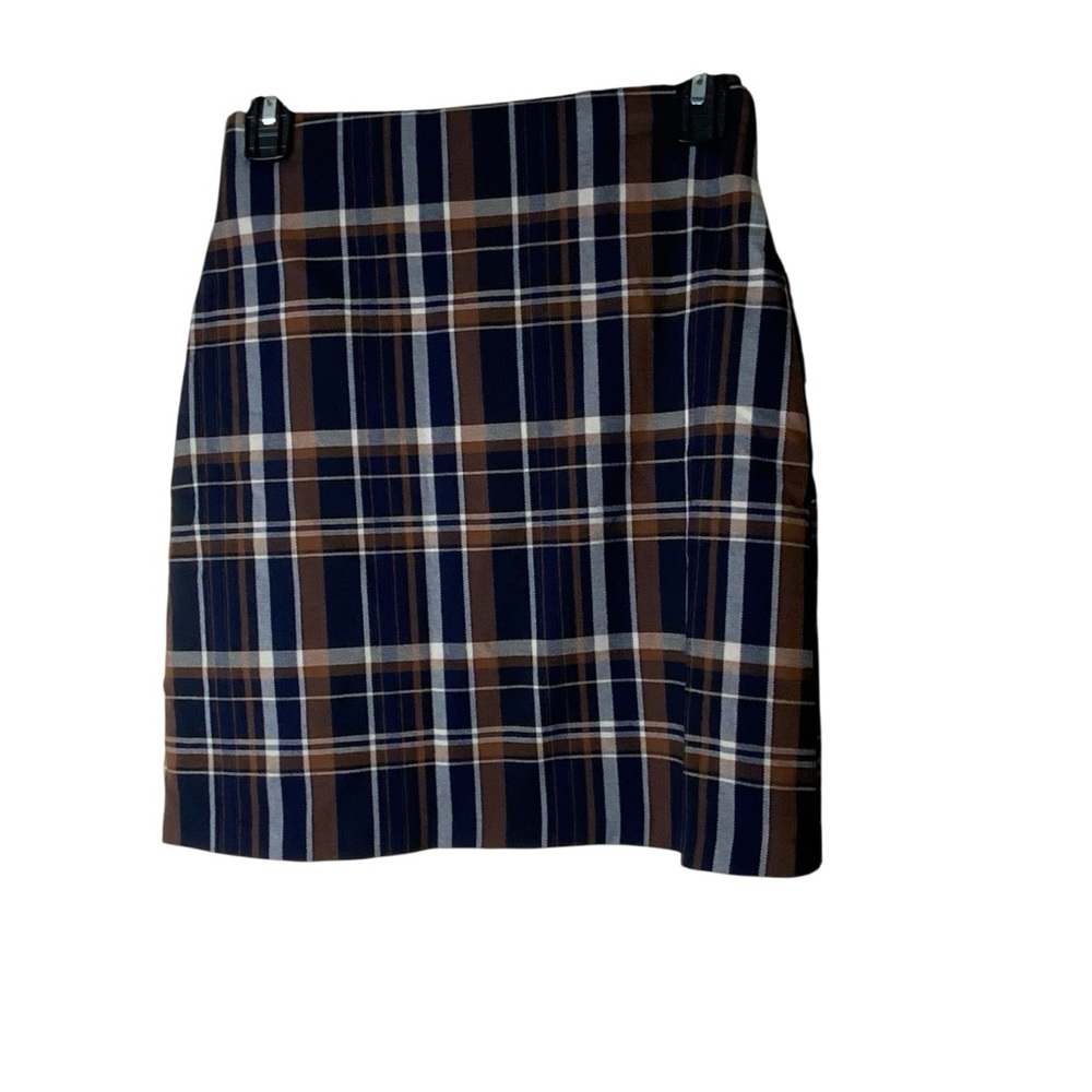 Melon Plaid Brown and Blue Women's Skirt. Size S/XS